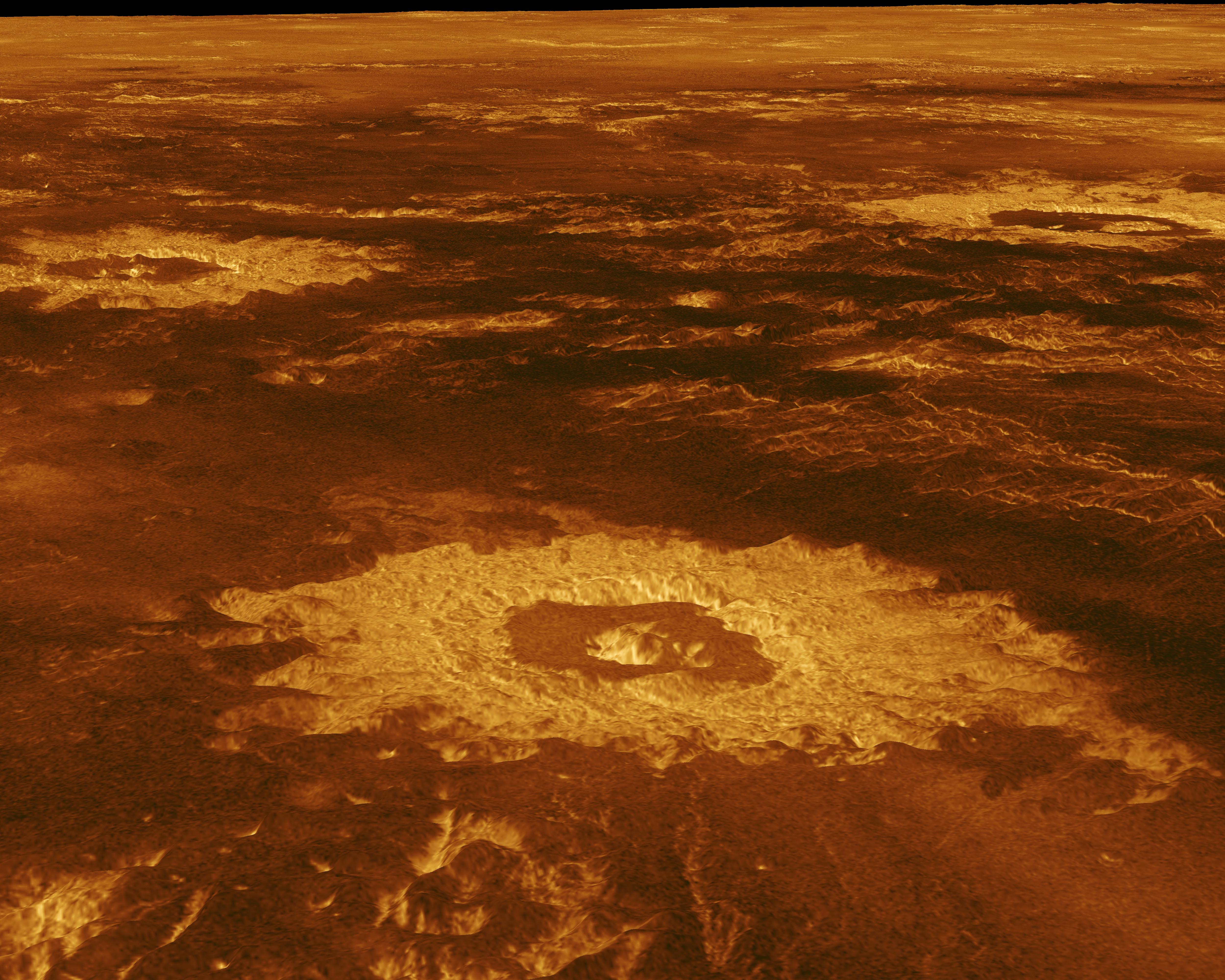 Aphrodite Terra. Magellan radar reconstruction, NASA / JPL.