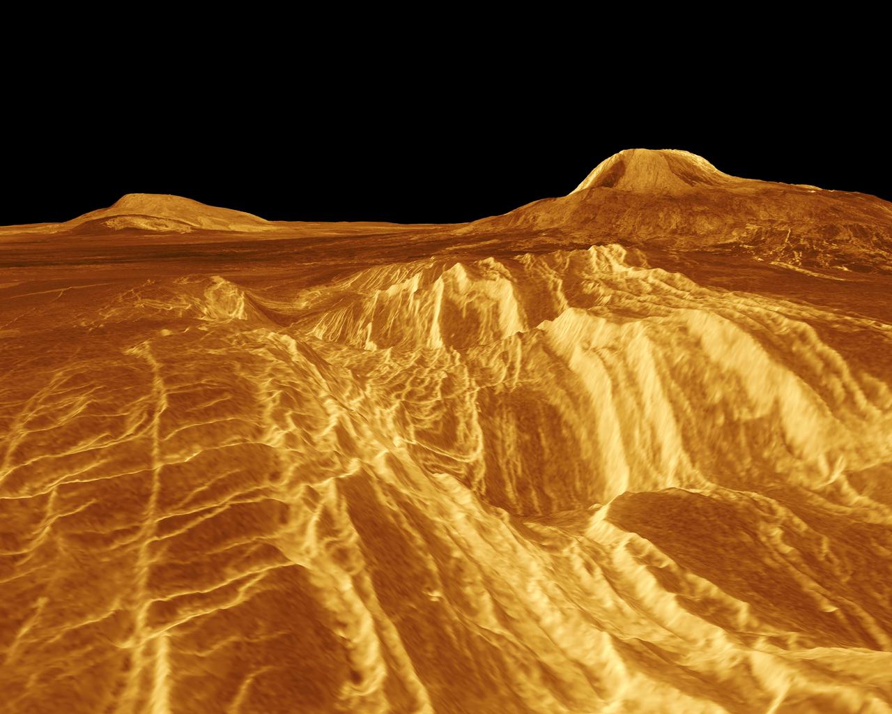 Ishtar Terra. Magellan radar reconstruction, NASA / JPL.